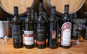 A lineup of premium Cabernet Sauvignon bottles from renowned Paso Robles wineries, including DAOU, Justin, and Opolo, showcasing California’s Central Coast winemaking excellence